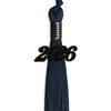 Navy Blue Graduation Tassel with Black Bling Charm by Wholesale Grad Supply