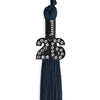 Navy Blue Graduation Tassel with Black Bling Charm by Wholesale Grad Supply