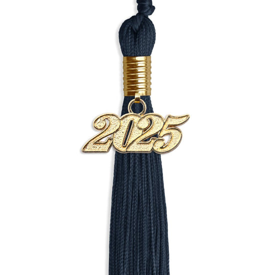 Navy Blue Graduation Tassel with Gold Bling Charm by Wholesale Grad Supply