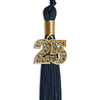 Navy Blue Graduation Tassel with Gold Bling Charm by Wholesale Grad Supply