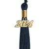 Navy Blue Graduation Tassel with Gold Bling Charm by Wholesale Grad Supply