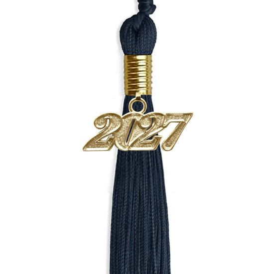 Navy Blue Graduation Tassel with Gold Bling Charm by Wholesale Grad Supply