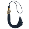 Navy Blue Graduation Tassel with Gold Bling Charm by Wholesale Grad Supply