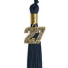 Navy Blue Graduation Tassel with Gold Bling Charm by Wholesale Grad Supply