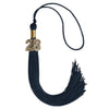 Navy Blue Graduation Tassel with Gold Bling Charm by Wholesale Grad Supply