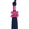 Navy Blue Graduation Tassel with Pink Bling Charm by Wholesale Grad Supply