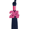 Navy Blue Graduation Tassel with Pink Bling Charm by Wholesale Grad Supply