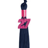 Navy Blue Graduation Tassel with Pink Bling Charm by Wholesale Grad Supply