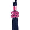 Navy Blue Graduation Tassel with Pink Bling Charm by Wholesale Grad Supply