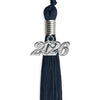 Navy Blue Graduation Tassel with Silver Bling Charm by Wholesale Grad Supply