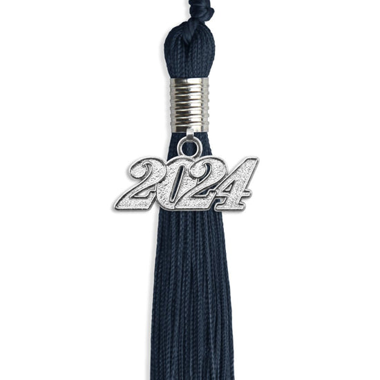 Navy Blue Graduation Tassel with Silver Bling Charm by Wholesale Grad Supply
