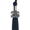 Navy Blue Graduation Tassel with Silver Bling Charm by Wholesale Grad Supply