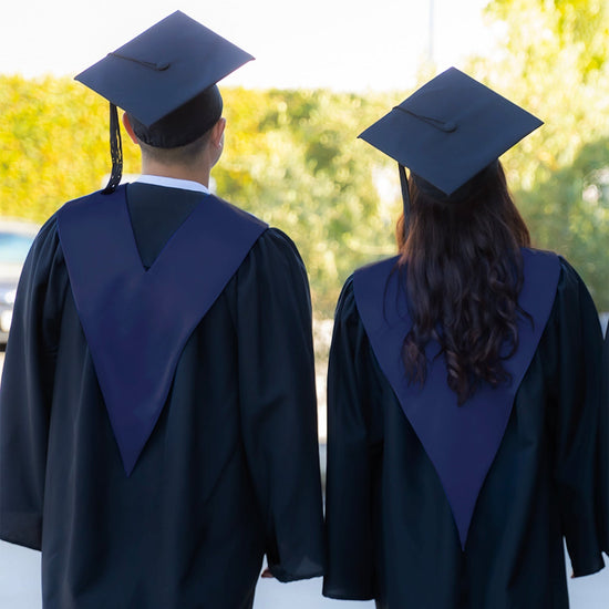 Navy Blue Graduation V-Stole by Wholesale Grad Supply