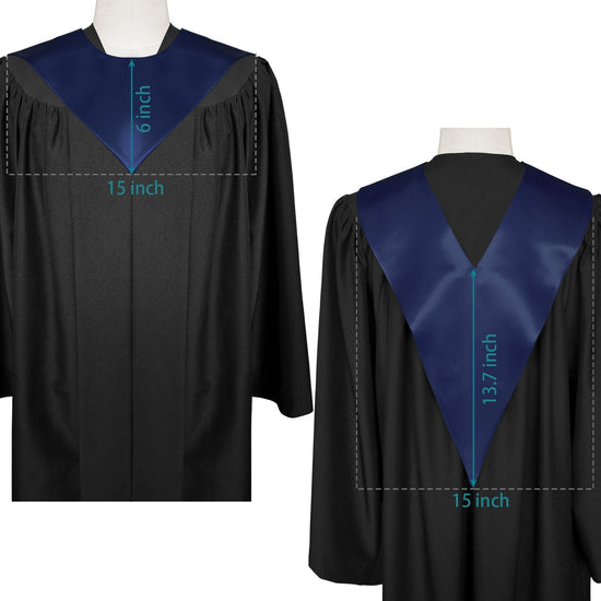 Navy Blue Graduation V-Stole by Wholesale Grad Supply