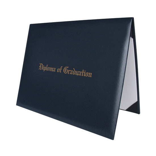 Navy Blue Imprinted Diploma Cover for 8.5" x 11" diploma by Wholesale Grad Supply