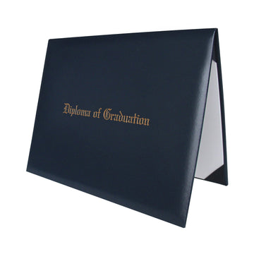 Navy Blue Imprinted Diploma Cover for 8.5" x 11" diploma by Wholesale Grad Supply
