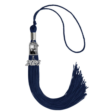 Navy Blue Tassel with Photo Frame Charm and Year Date Drop by Wholesale Grad Supply