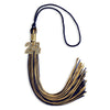 Navy Blue/Antique Gold Mixed Color Graduation Tassel with Gold Bling Charm by Wholesale Grad Supply