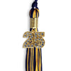 Navy Blue/Gold Mixed Color Graduation Tassel with Gold Bling Charm by Wholesale Grad Supply