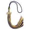 Navy Blue/Gold Mixed Color Graduation Tassel with Gold Bling Charm by Wholesale Grad Supply