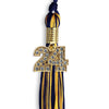 Navy Blue/Gold Mixed Color Graduation Tassel with Gold Bling Charm by Wholesale Grad Supply