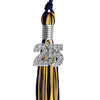 Navy Blue/Gold Mixed Color Graduation Tassel with Silver Bling Charm by Wholesale Grad Supply