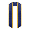 Navy Blue/Gold Plain Graduation Stole with Trim Color & Angled End by Wholesale Grad Supply