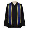 Navy Blue/Gold Plain Graduation Stole with Trim Color & Angled End by Wholesale Grad Supply