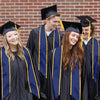 Navy Blue/Gold Plain Graduation Stole with Trim Color & Angled End by Wholesale Grad Supply