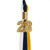 Navy Blue/Gold/White Graduation Tassel with Gold Bling Charm by Wholesale Grad Supply