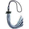 Navy Blue/Light Blue Mixed Color Graduation Tassel with Black Bling Charm by Wholesale Grad Supply