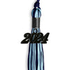 Navy Blue/Light Blue Mixed Color Graduation Tassel with Black Bling Charm by Wholesale Grad Supply