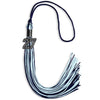 Navy Blue/Light Blue Mixed Color Graduation Tassel with Black Bling Charm by Wholesale Grad Supply