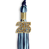 Navy Blue/Light Blue Mixed Color Graduation Tassel with Gold Bling Charm by Wholesale Grad Supply