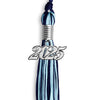 Navy Blue/Light Blue Mixed Color Graduation Tassel with Silver Bling Charm by Wholesale Grad Supply
