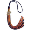 Navy Blue/Orange Mixed Color Graduation Tassel with Gold Bling Charm by Wholesale Grad Supply
