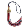 Navy Blue/Red/White Mixed Color Graduation Tassel with Gold Bling Charm by Wholesale Grad Supply