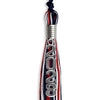 Navy Blue/Red/White Mixed Color Graduation Tassel with Silver Stacked Date Drop by Wholesale Grad Supply