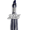 Navy Blue/Silver Mixed Color Graduation Tassel with Silver Bling Charm by Wholesale Grad Supply