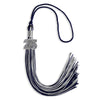 Navy Blue/Silver Mixed Color Graduation Tassel with Silver Bling Charm by Wholesale Grad Supply