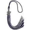 Navy Blue/Silver Mixed Color Graduation Tassel with Silver Bling Charm by Wholesale Grad Supply