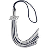 Navy Blue/Silver/White Mixed Color Graduation Tassel with Silver Bling Charm by Wholesale Grad Supply