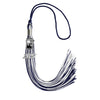 Navy Blue/White Tassel with Photo Frame Charm and Year Date Drop by Wholesale Grad Supply