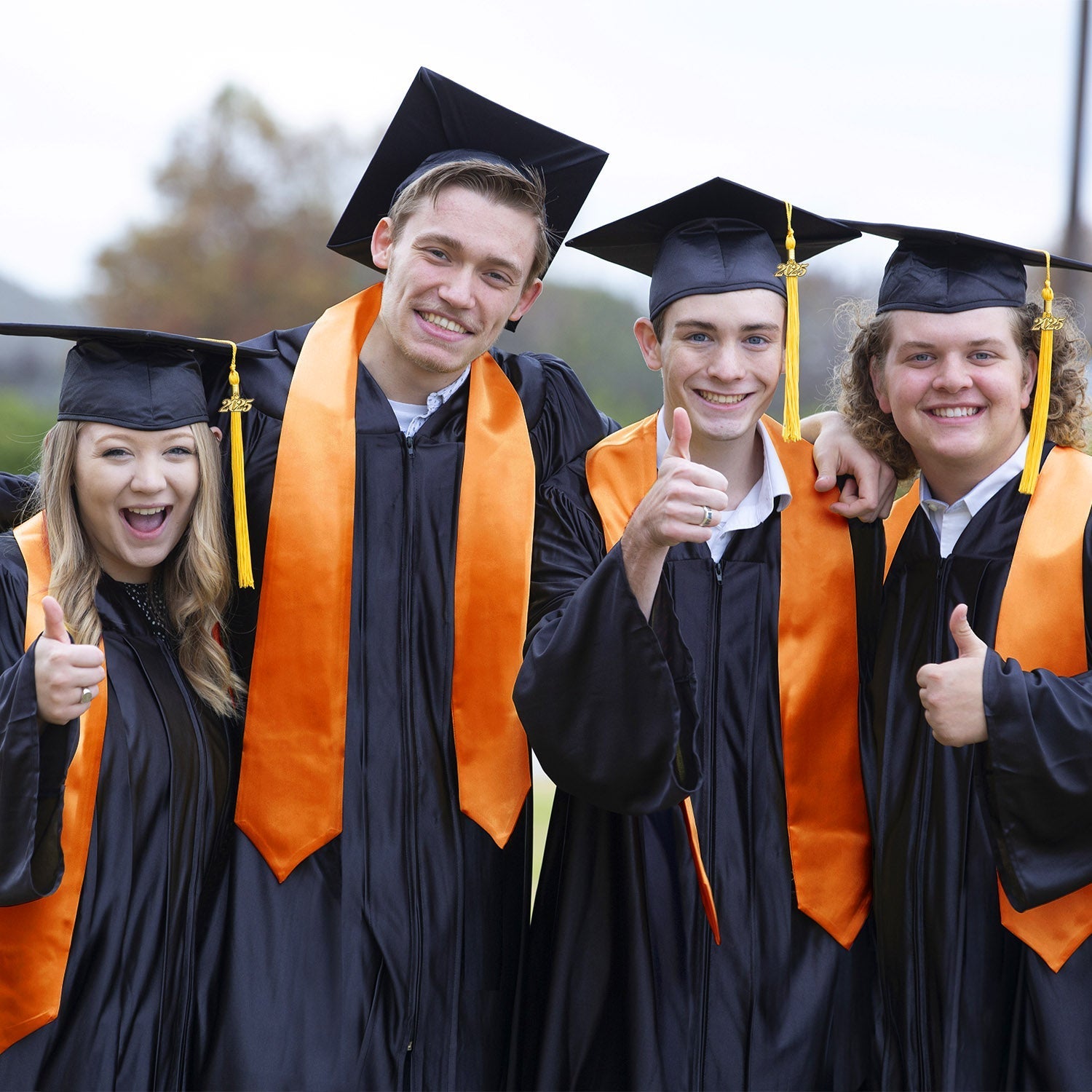 Orange Graduation Stole by Wholesale Grad Supply