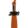 Orange Graduation Tassel with Black Bling Charm by Wholesale Grad Supply