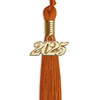 Orange Graduation Tassel with Gold Bling Charm by Wholesale Grad Supply