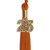 Orange Graduation Tassel with Gold Bling Charm by Wholesale Grad Supply