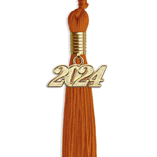 Orange Graduation Tassel with Gold Bling Charm by Wholesale Grad Supply