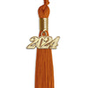 Orange Graduation Tassel with Gold Bling Charm by Wholesale Grad Supply