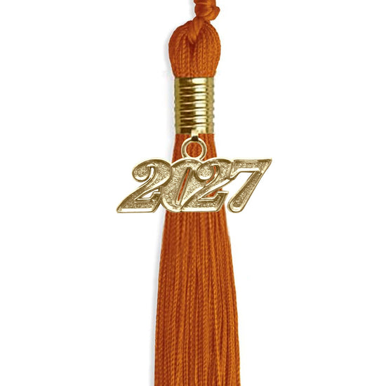 Orange Graduation Tassel with Gold Bling Charm by Wholesale Grad Supply
